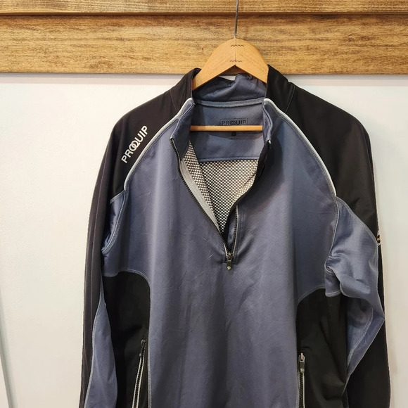 ProQuip Cyclone 1/4 Zip Golf Jacket Windproof Performance Mens Large Gra… - Picture 2 of 12